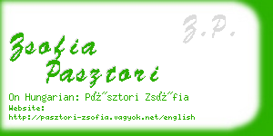 zsofia pasztori business card